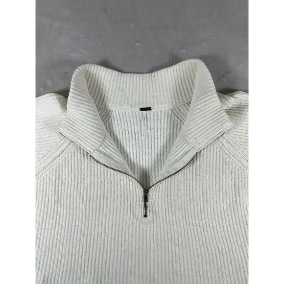 Free People Off-white Greta Half Cropped Sweater Size S - Picture 3 of 9